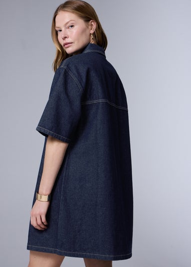 Denim Pocket Mini Dress