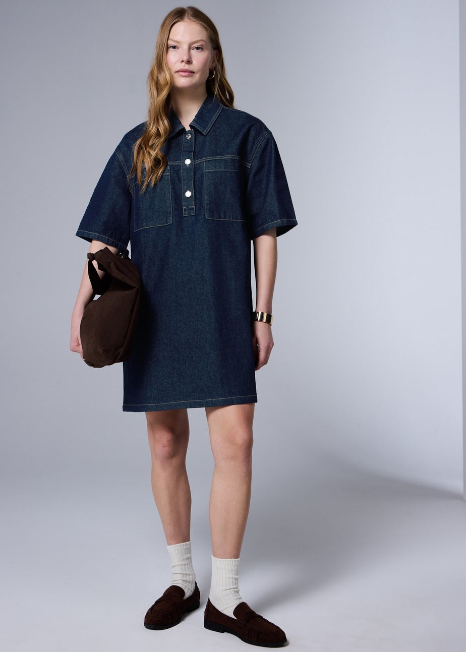 Denim Pocket Mini Dress