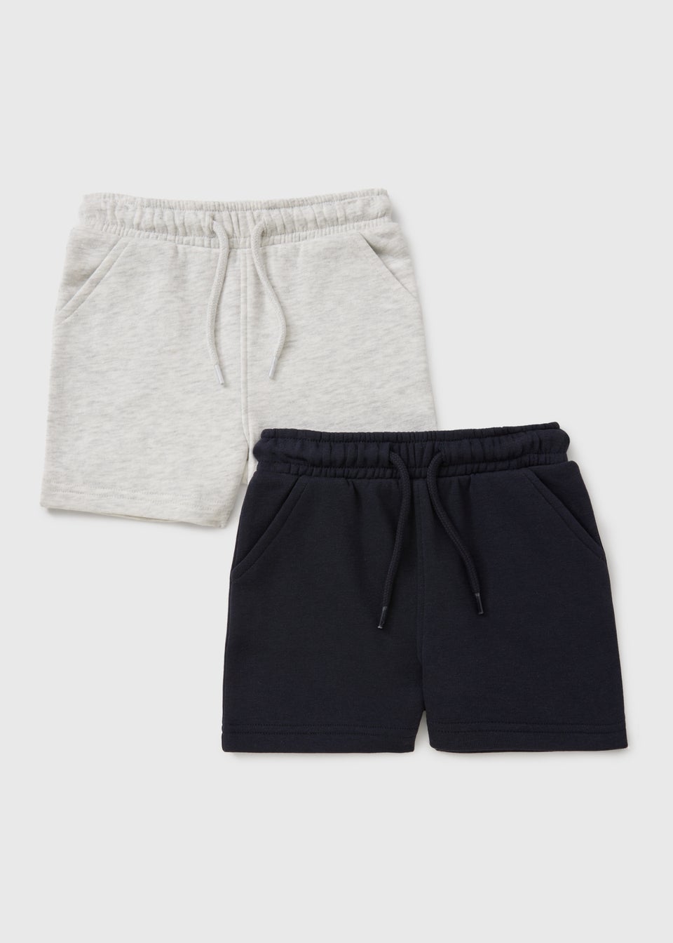 2 Pack Boys Navy & Grey Jogger Shorts (1-7yrs)