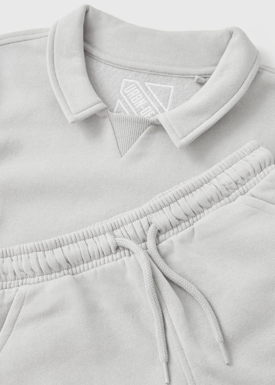 Boys Grey Collared Sweatshirt & Shorts Set (1-7yrs)