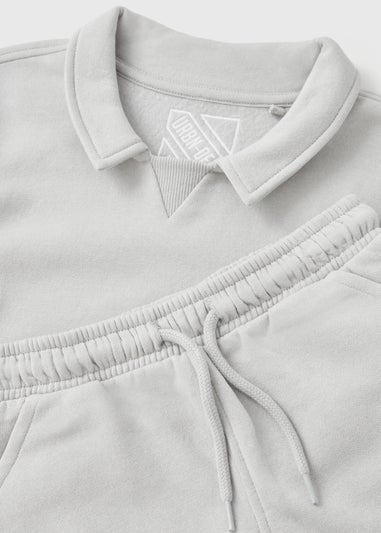 Boys Grey Collared Sweatshirt & Shorts Set (1-7yrs)