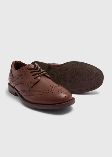 Boys Tan Formal Brogue Shoes (Younger 8-Older 2)