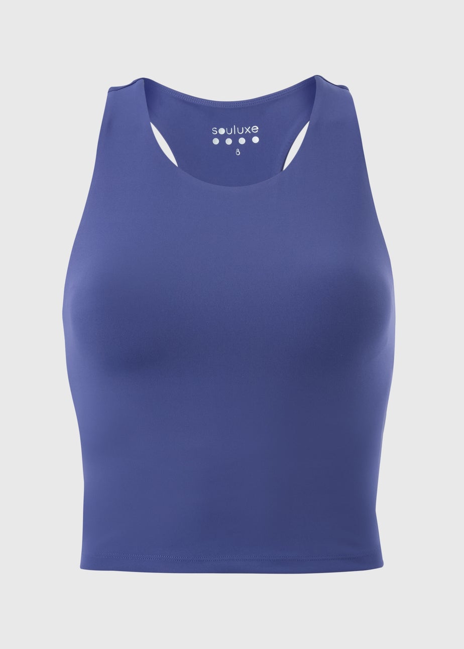 Souluxe Blue Cropped Gym Vest Top