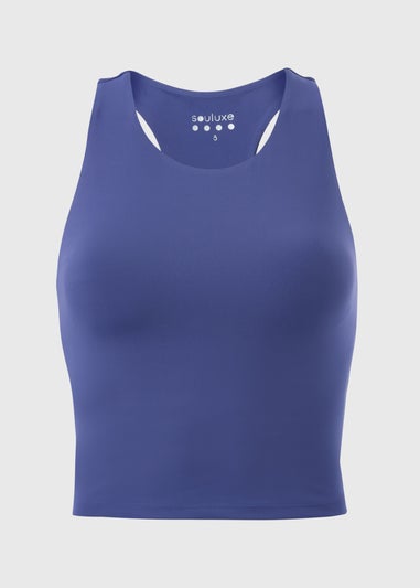 Souluxe Blue Cropped Gym Vest Top