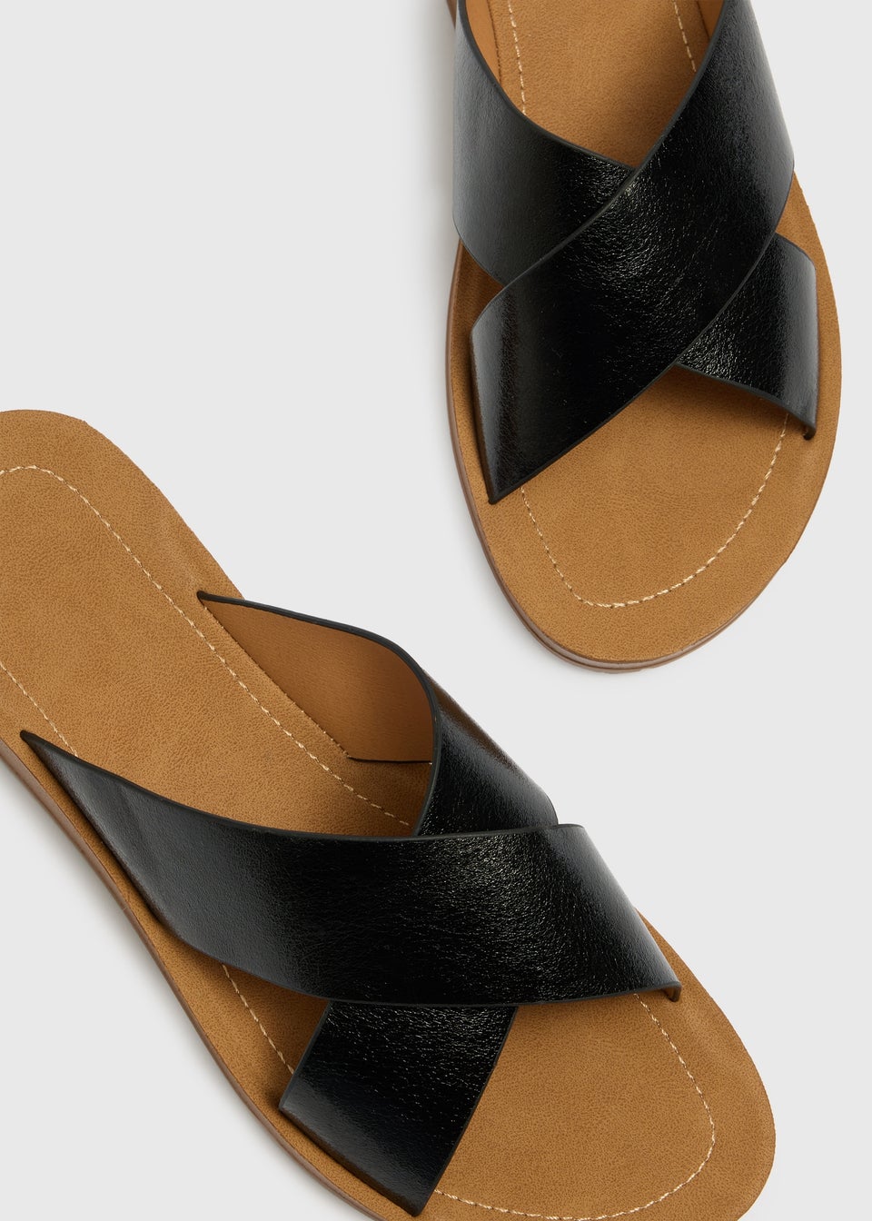 Soleflex Black Cross Strap Sandals