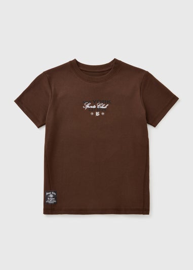 Boys Brown Baller Crew T-Shirt (7-15yrs)