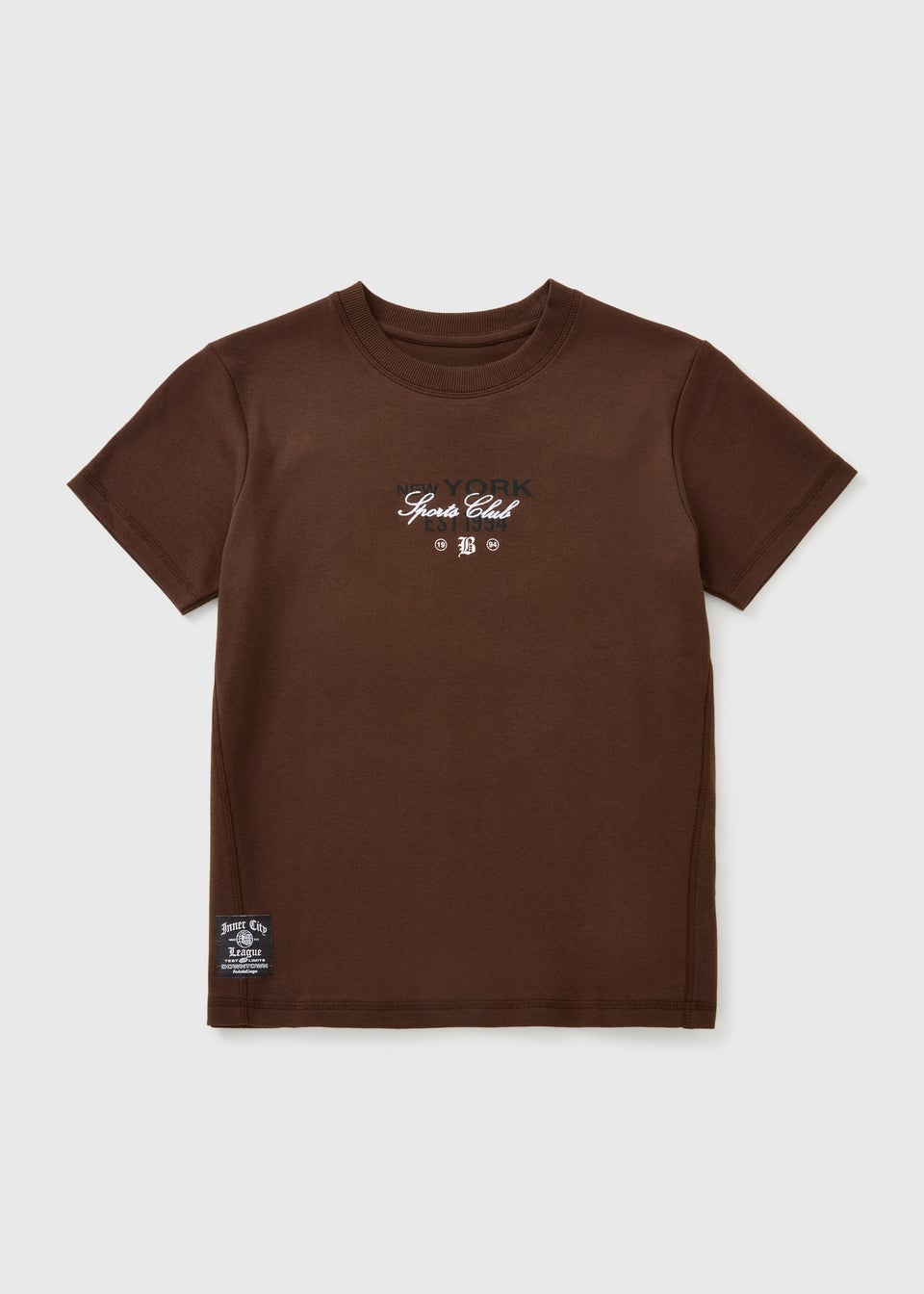 Boys Brown Baller Crew T-Shirt (7-15yrs)
