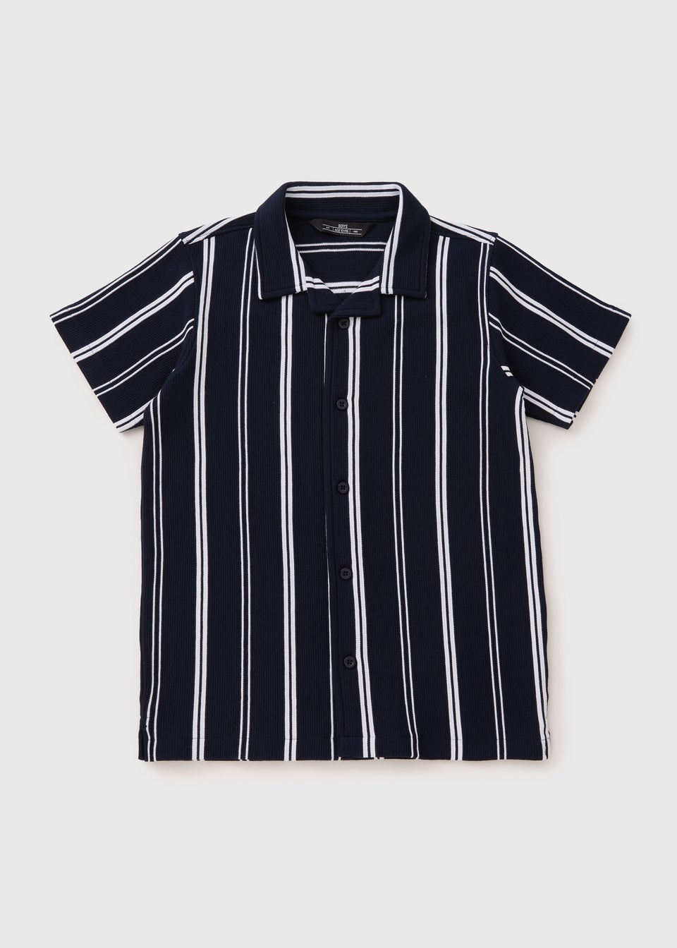 Boys Navy Striped Shirt (7-15 Years)