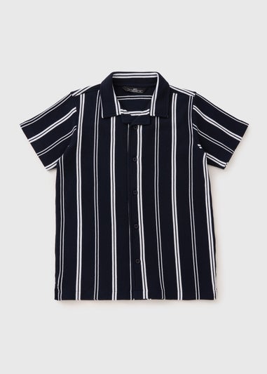 Boys Navy Striped Shirt (7-15 Years)