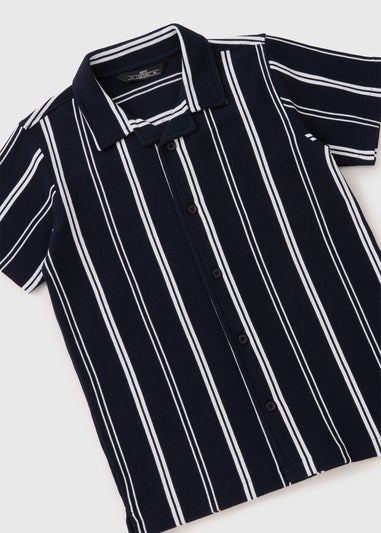 Boys Navy Striped Shirt (7-15 Years)