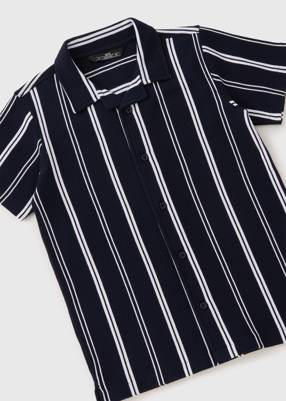 Boys Navy Striped Shirt (7-15 Years)