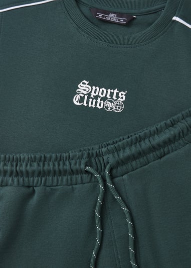 Boys Green Sports Club Top & Shorts Set (7-15yrs)