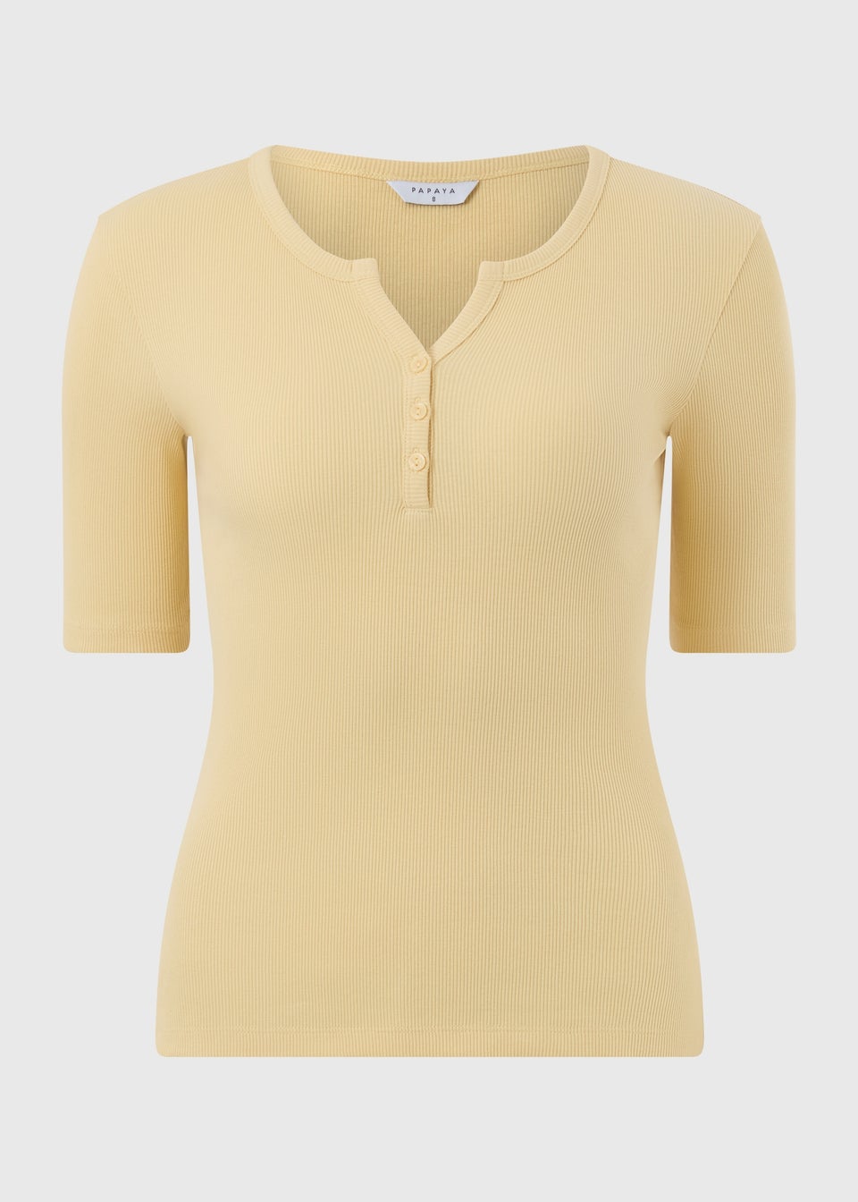 Yellow Short Sleeve Henley T-Shirt