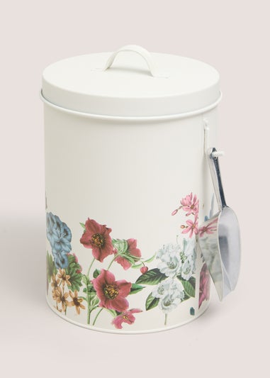 Round Floral Print Tin