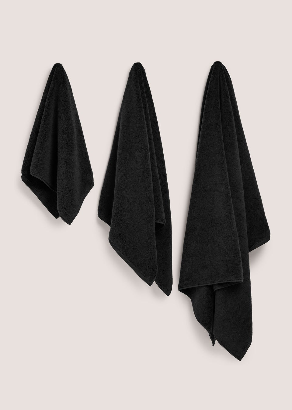 Black Luxury Zero Twist Towels