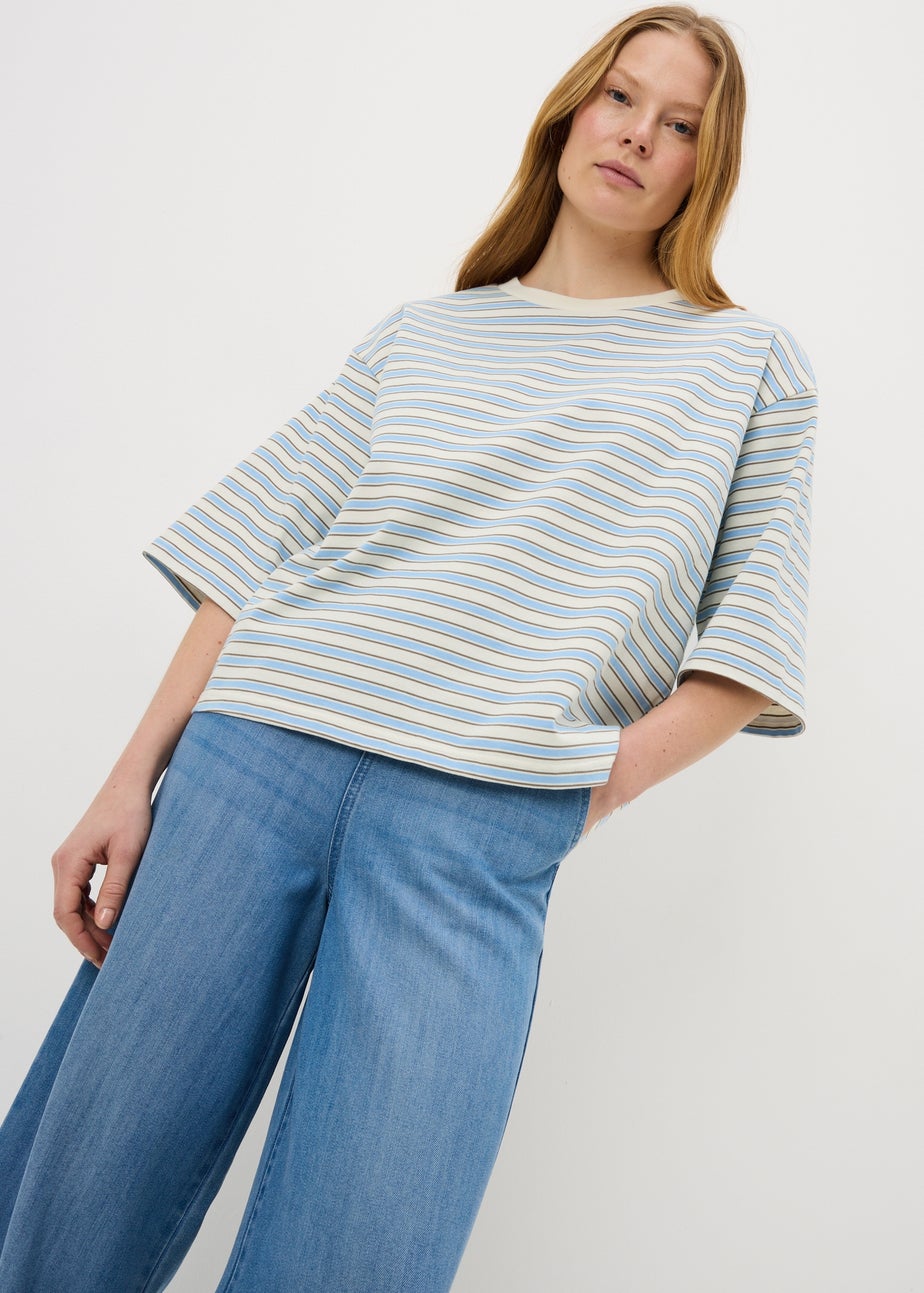 Blue Stripe Boxy T-Shirt
