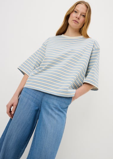 Blue Stripe Boxy T-Shirt