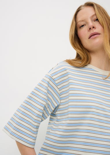 Blue Stripe Boxy T-Shirt