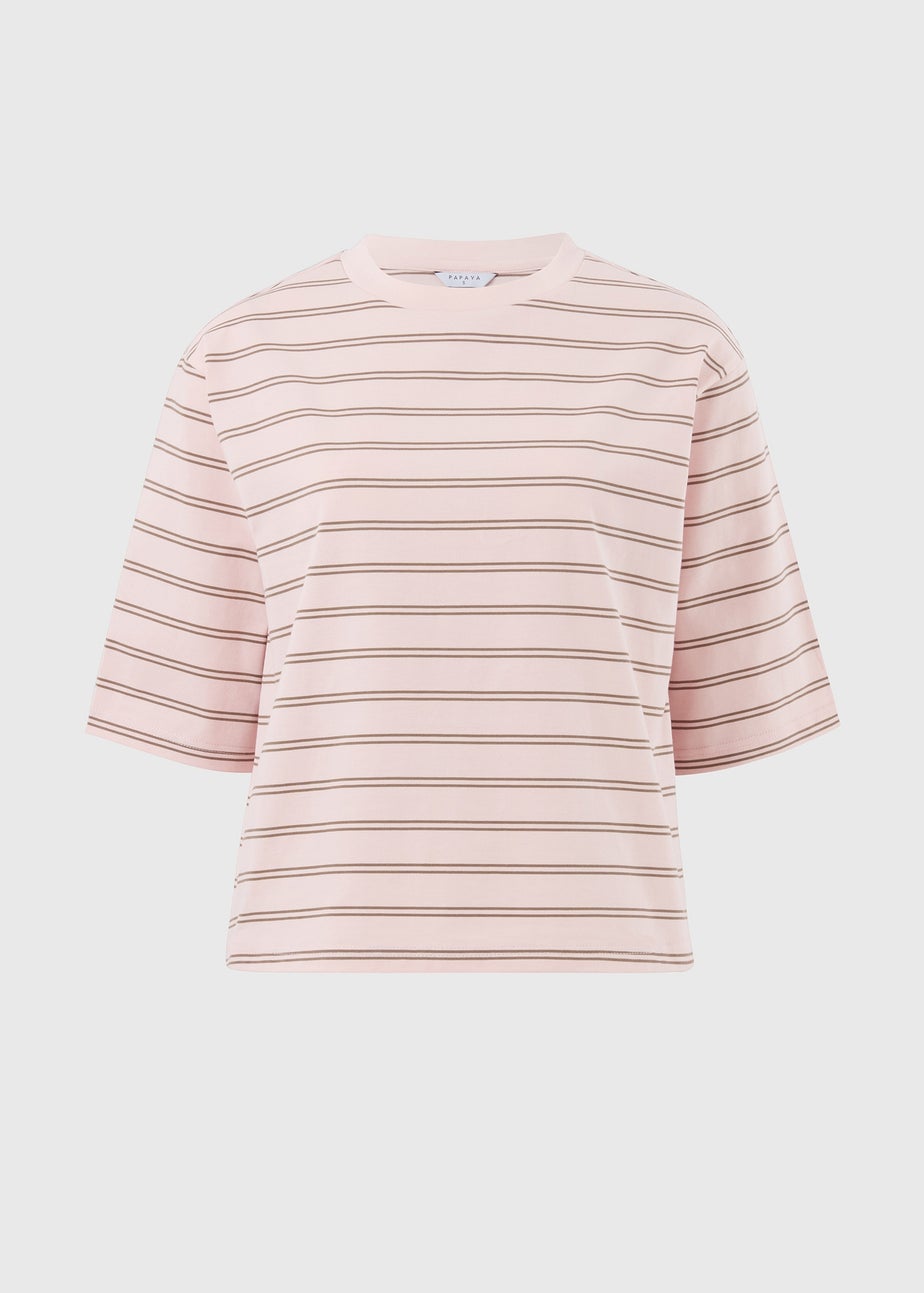 Pink Stripe Boxy T-Shirt