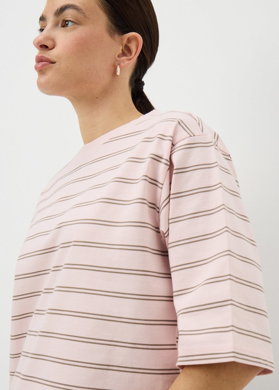 Pink Stripe Boxy T-Shirt