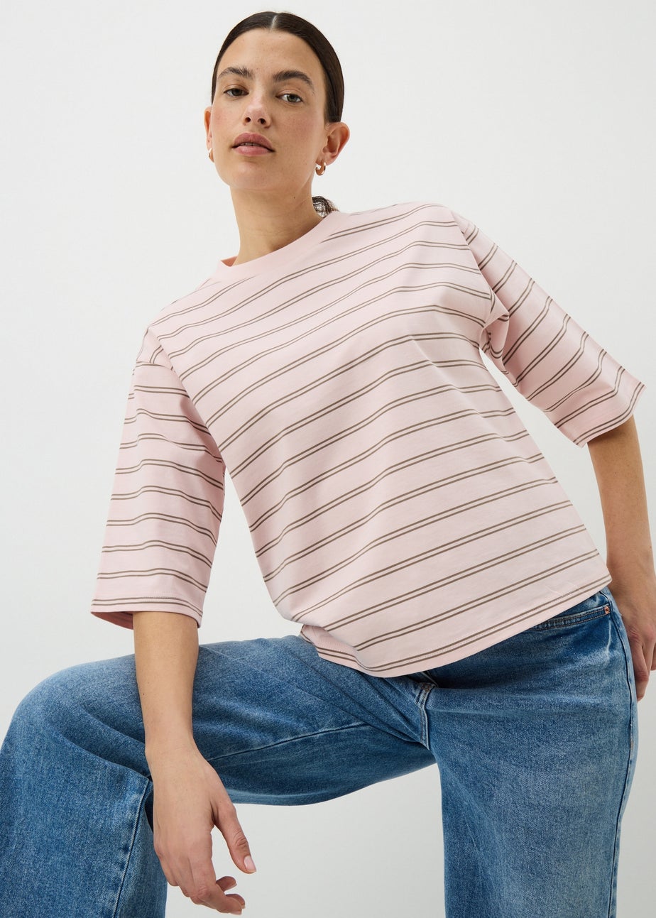 Pink Stripe Boxy T-Shirt