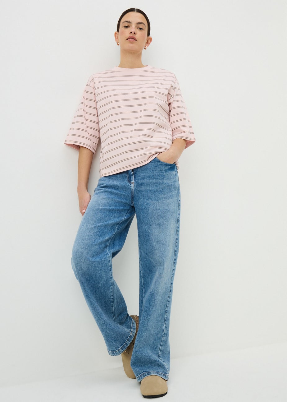Pink Stripe Boxy T-Shirt