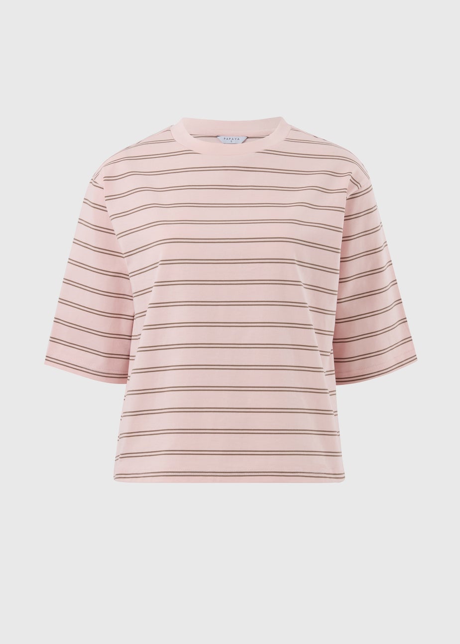 Pink Stripe Boxy T-Shirt