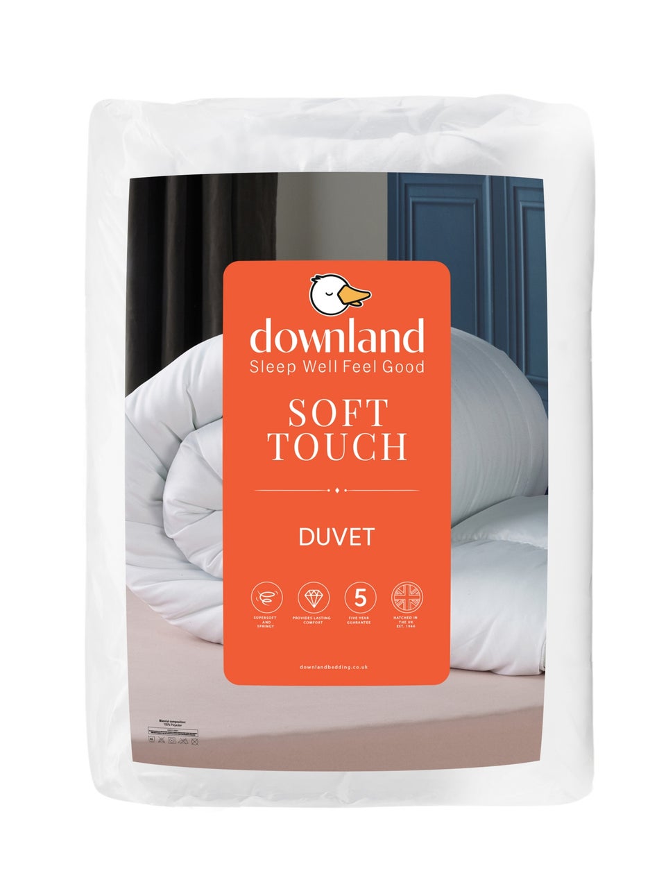 Downland Soft Touch White 13.5 Tog Duvet