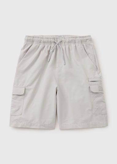 Boys Grey Tech Cargo Shorts (7-15yrs)