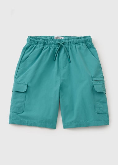 Boys Teal Tech Cargo Shorts (7-15yrs)