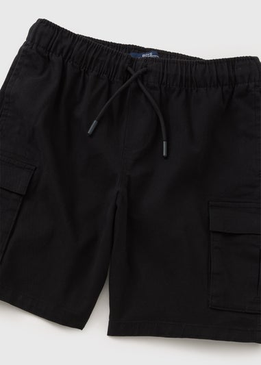 Boys Black Cargo Shorts (7-15 Years)
