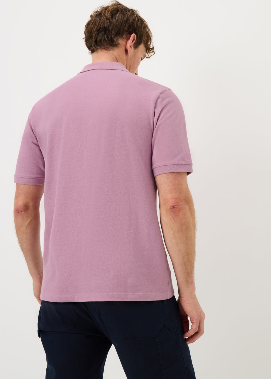 Pink Solid Polo Top