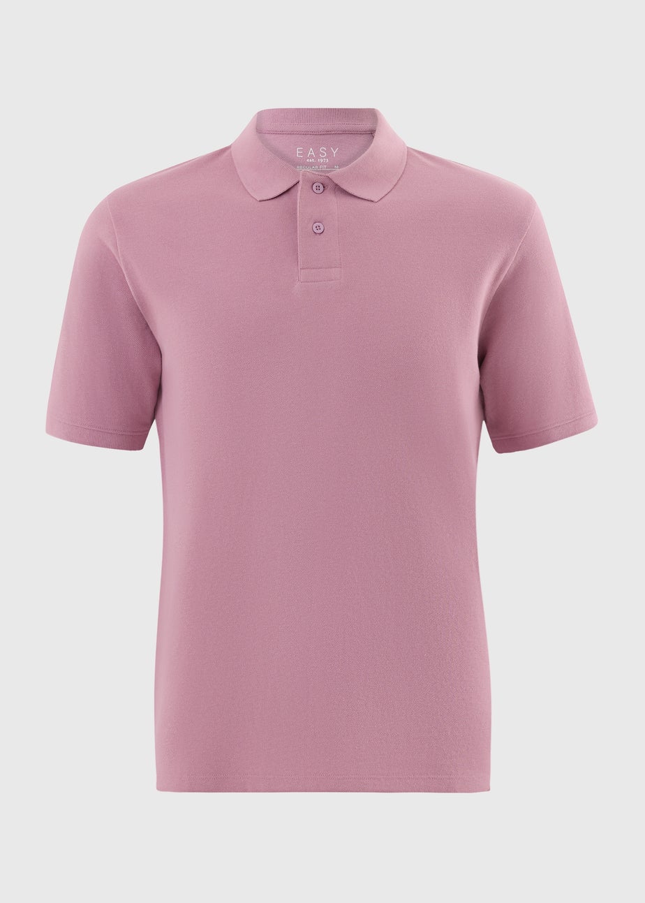 Pink Solid Polo Top