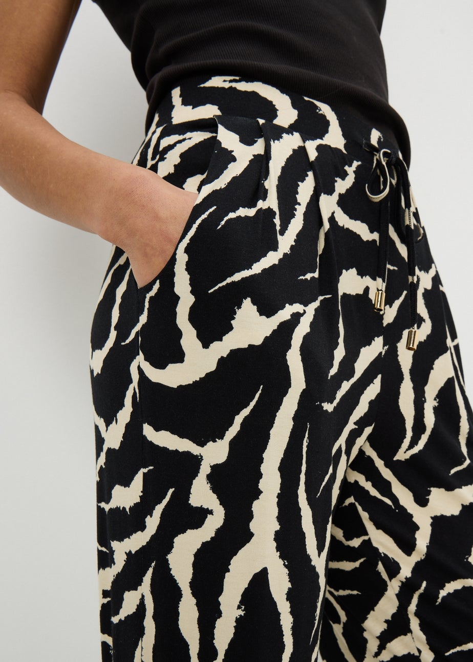 Black Zebra Print Harem Trousers