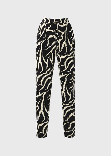 Black Zebra Print Harem Trousers