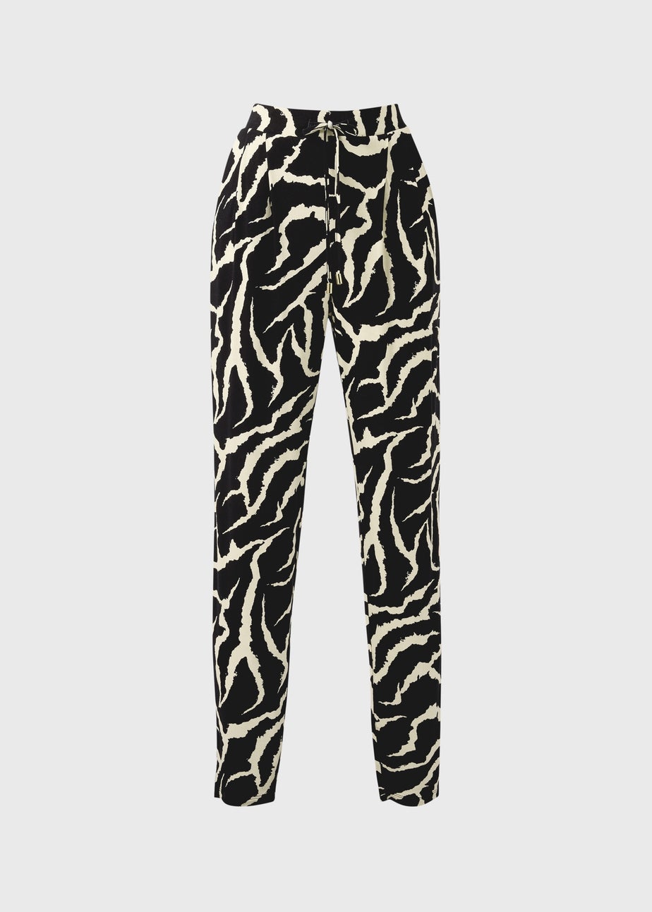 Black Zebra Print Harem Trousers