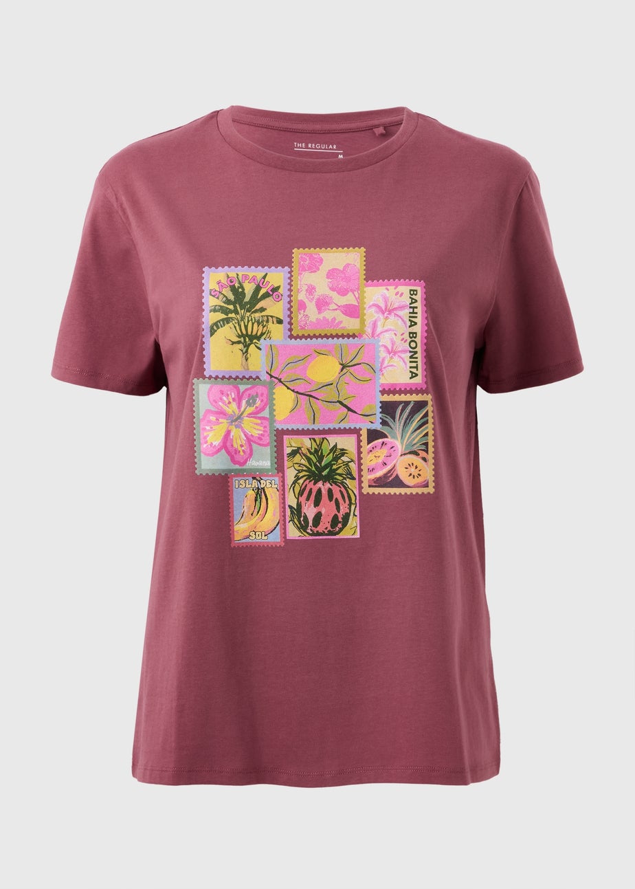 Raspberry Postcard Graphic T-Shirt
