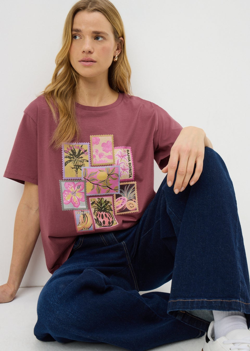 Raspberry Postcard Graphic T-Shirt