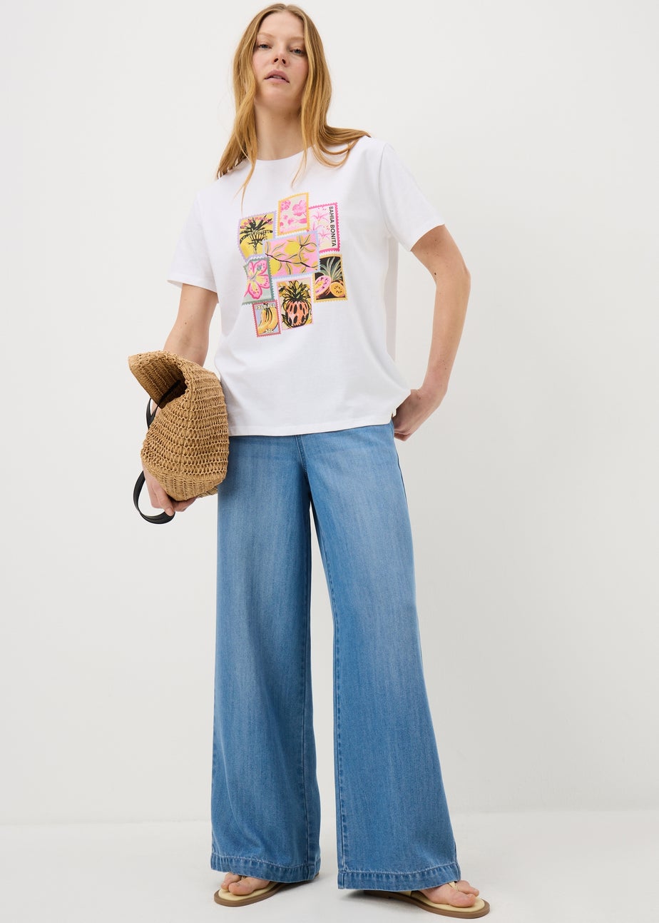 White Postcard Graphic T-Shirt