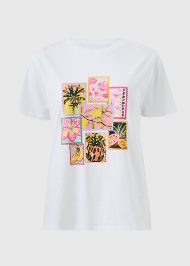 White Postcard Graphic T-Shirt