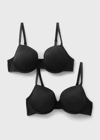 2 Pack Black Smooth T-Shirt Bras