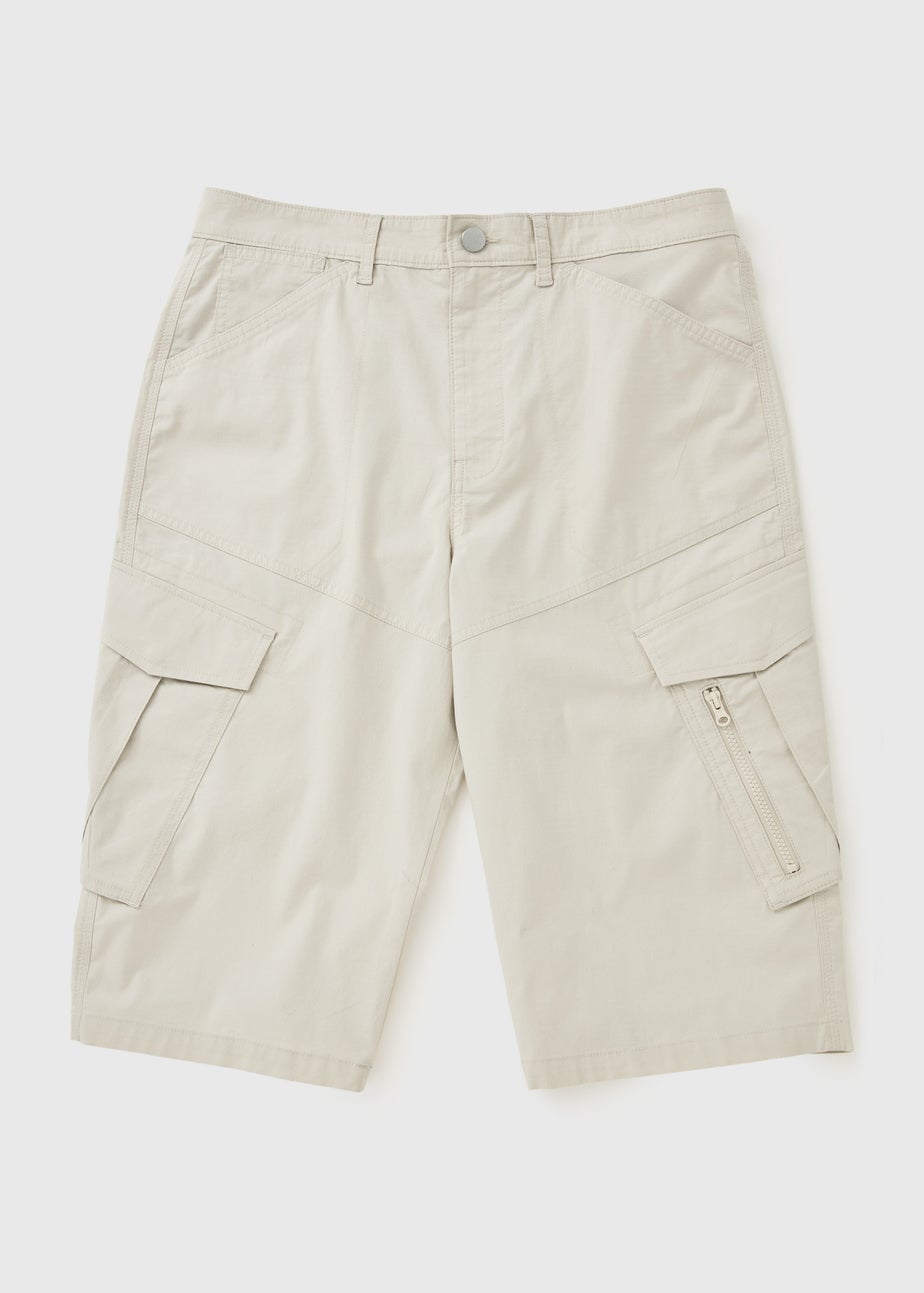 Bone 3/4 Length Cargo Shorts