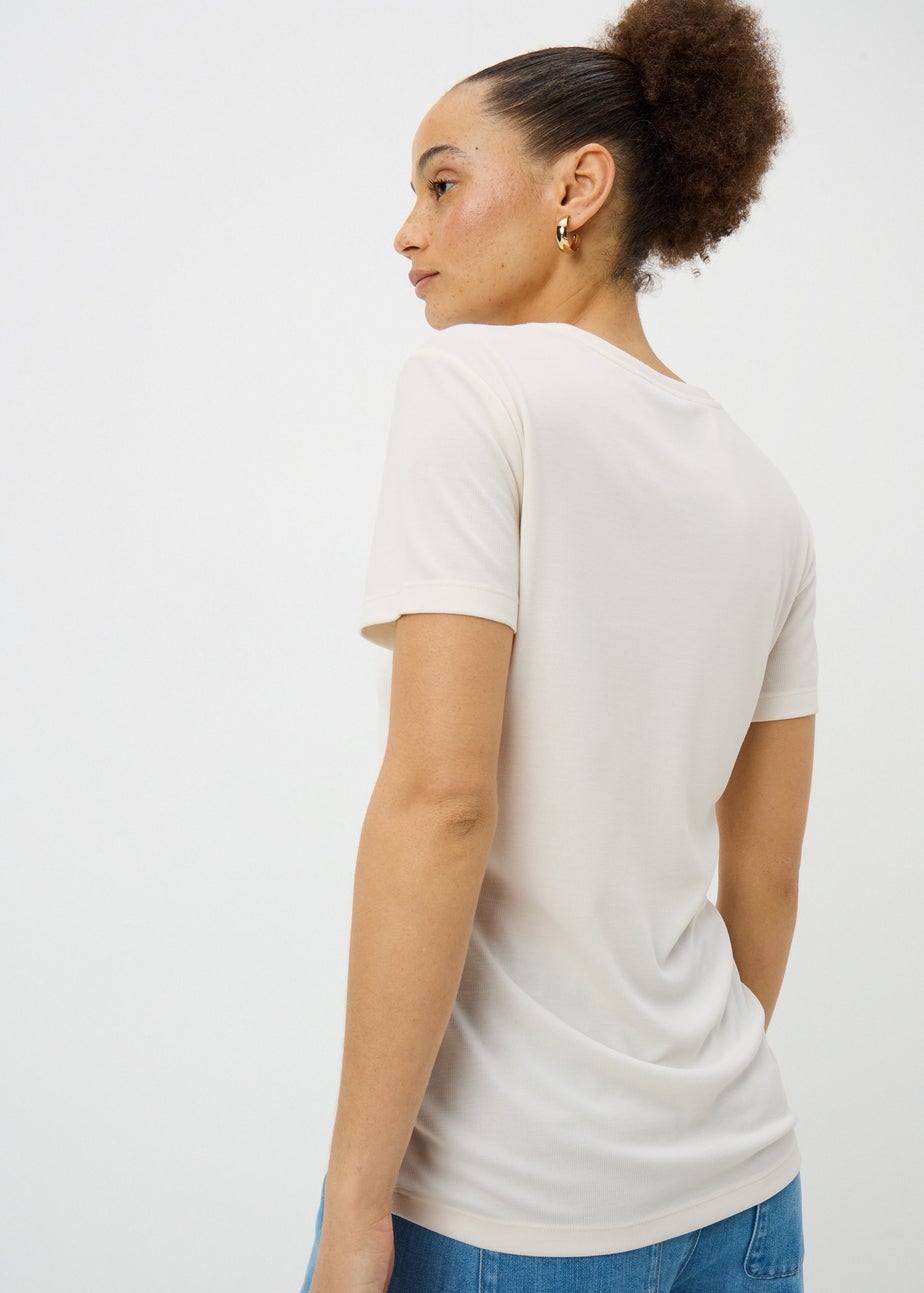 White Short Sleeve Drape T-Shirt