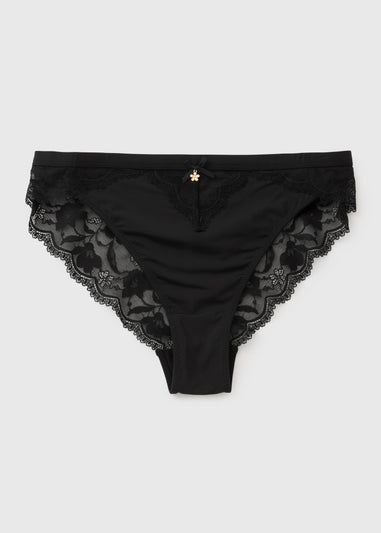 Black Lace High Leg Knickers