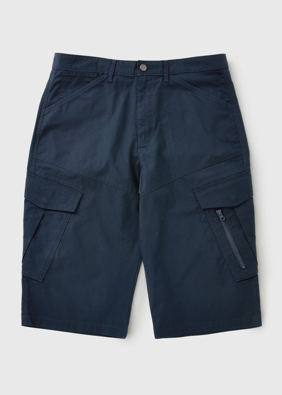 Navy 3/4 Cargo Shorts