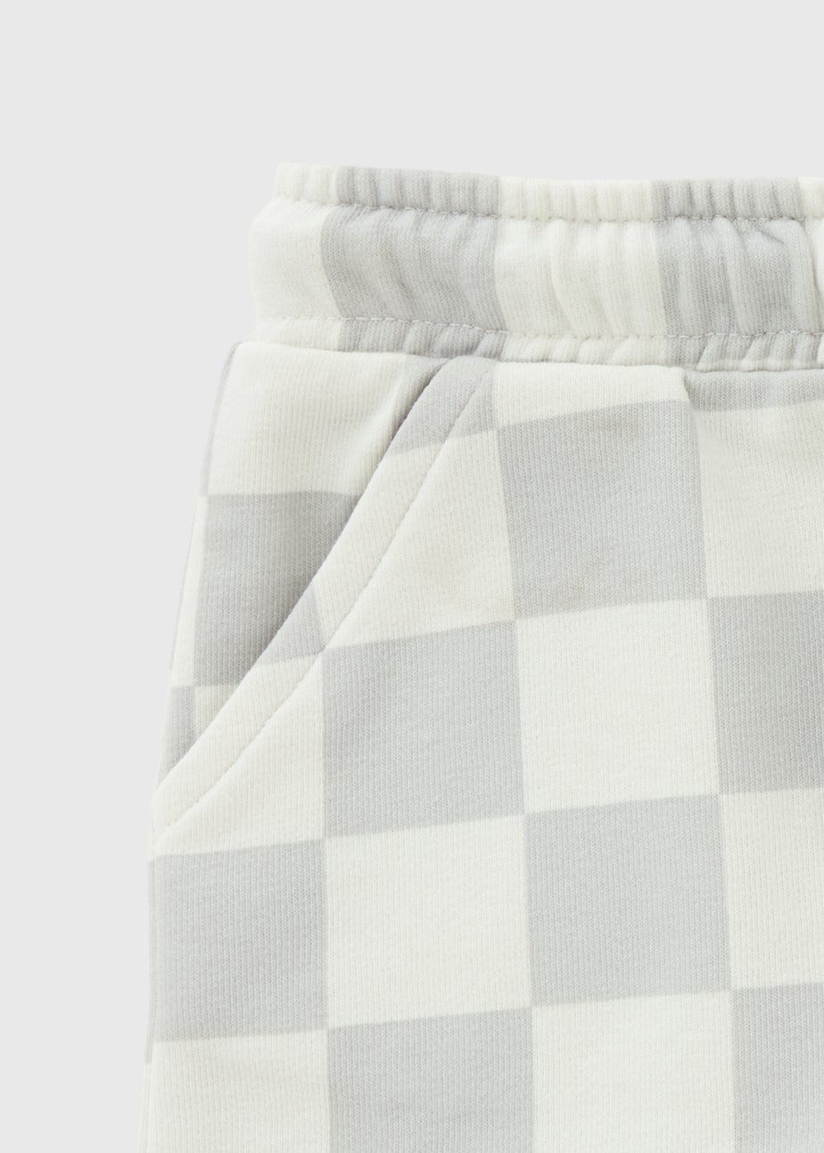 Boys Grey Checkerboard Shorts (1-7yrs)
