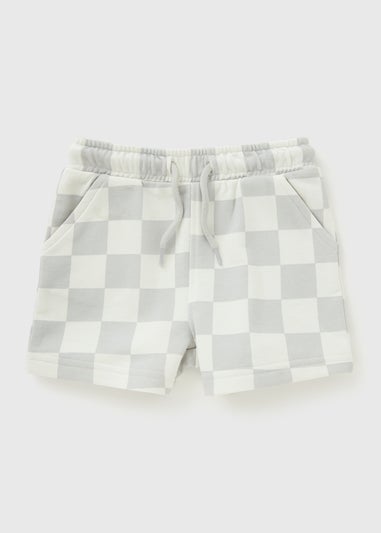 Boys Grey Checkerboard Shorts (1-7yrs)