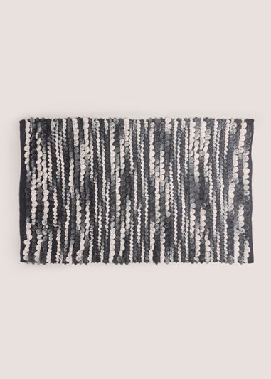 Grey Mono Chenille Bath Mat
