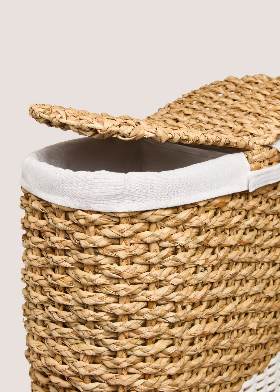 Natural Woven Double Laundry Basket