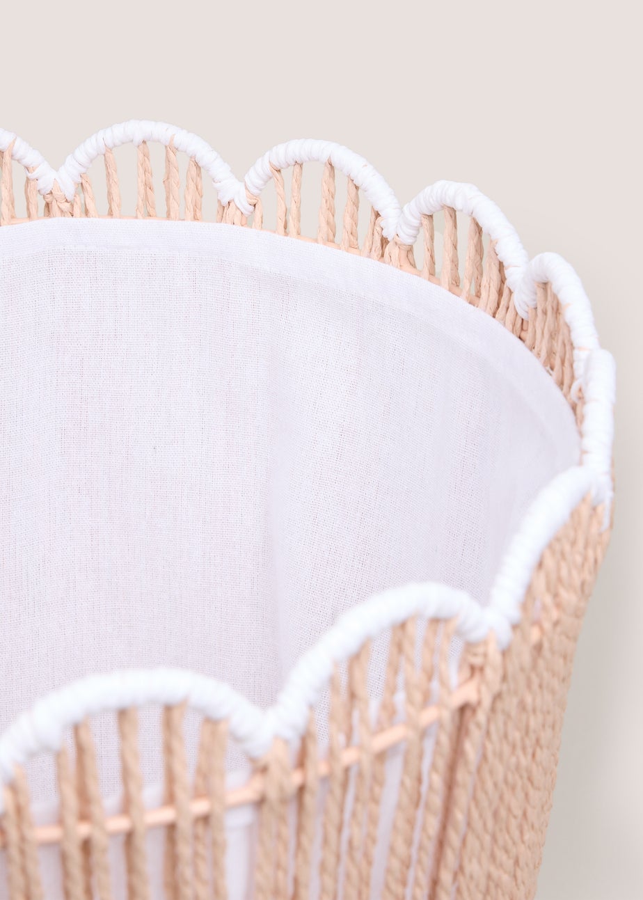 Pink Scallop Laundry Basket